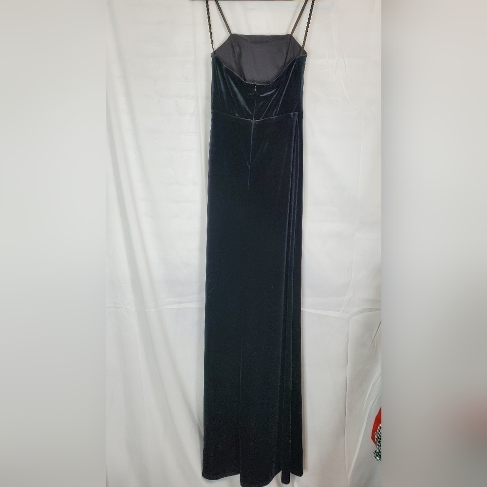 Next/up Black Velvet Strapless Maxi Dress with Slit NWT - Picture 7 of 11